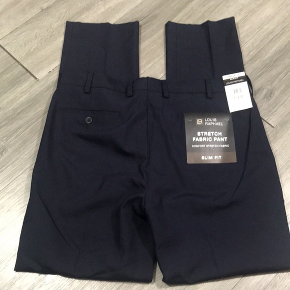 Louis Raphael NWT Navy Blue Comfort Stretch Slim Fit Flat Front Dress Slacks - Picture 8 of 9